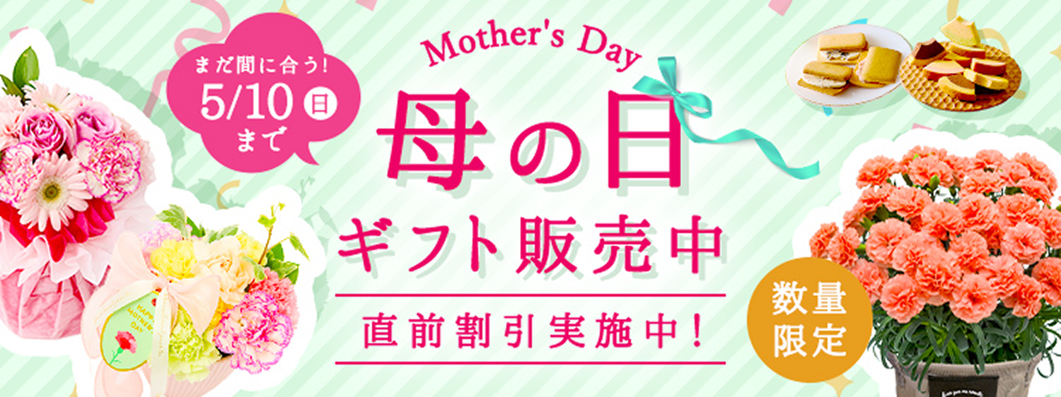 母の日ギフト販売中 5/10まで直前割引実施中！