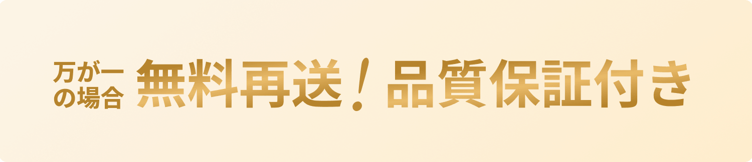 万が一の場合無料再送！品質保証付き